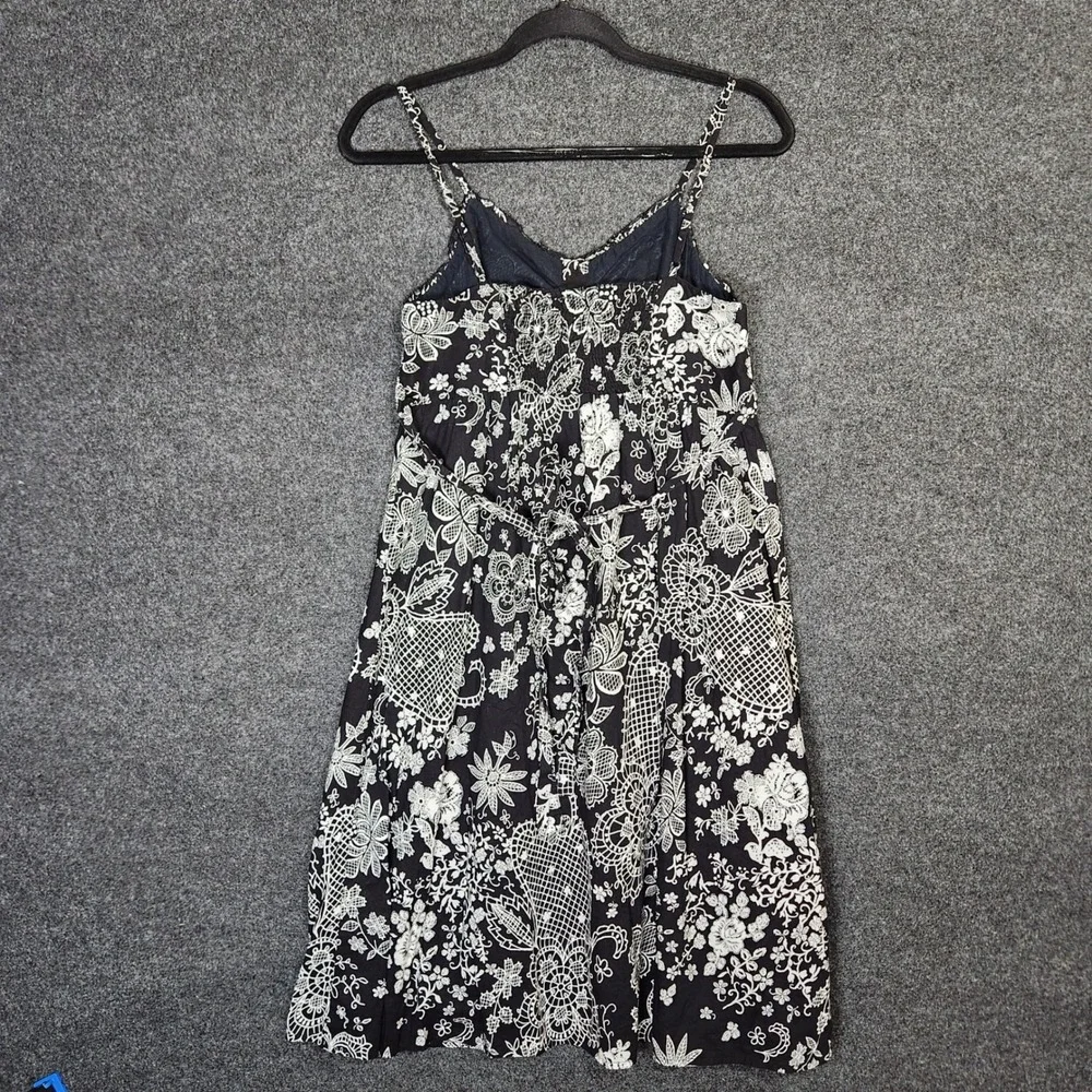 No Boundaries Black White Floral Babydoll Dress Y2K Whimsigoth Cotton Juniors M